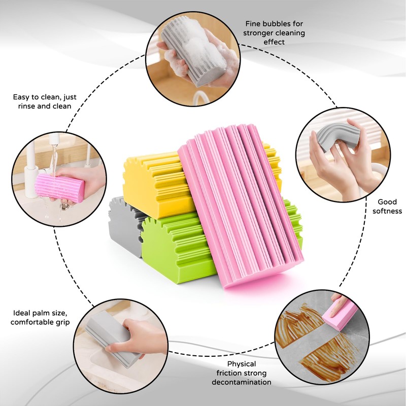 Pack of 4 Cleaning Sponge, Damp Duster, Dust Sponge, Cleaning