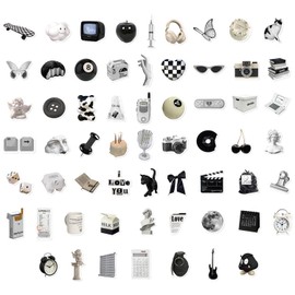 121 Black and White Stickers, Retro Stickers, Fashion Cool Sticker Set, Waterproof Graffiti Stickers, Small Stickers for Teenagers, for Laptop, Luggage, Guitar, Scrapbooking