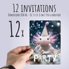 PACKLIST® Birthday Invitation Cards – 12x Axolotl Invitation Cards for