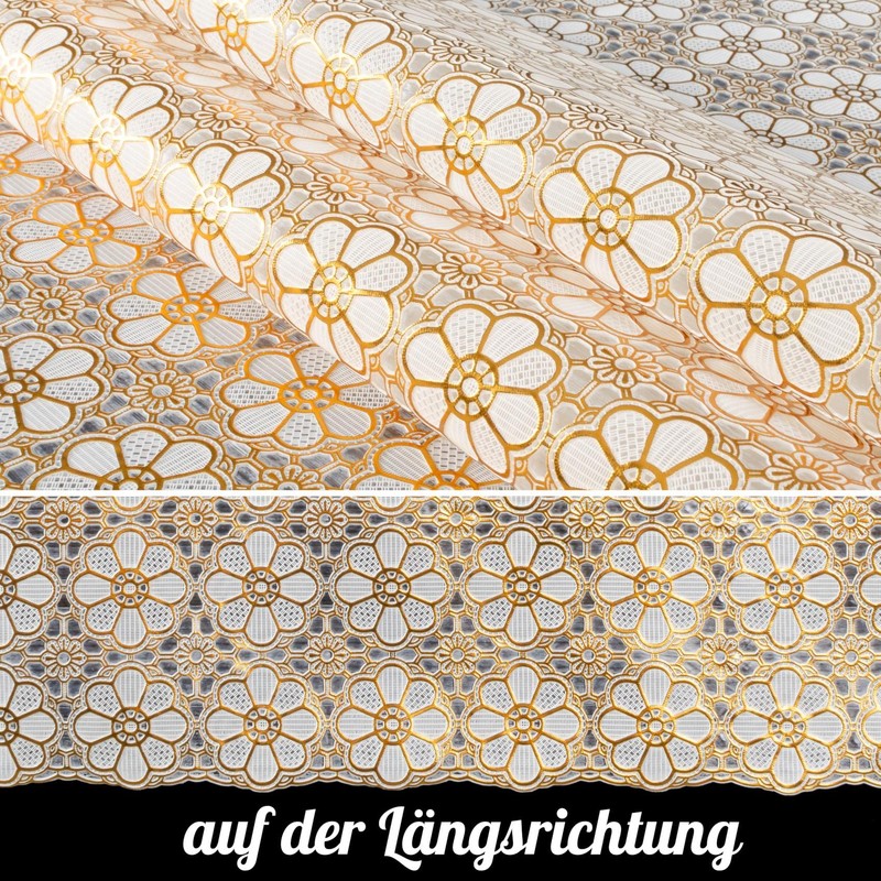 Tablecloth Washable Oilcloth Lace Vinyl Crochet Lace Look 100 x