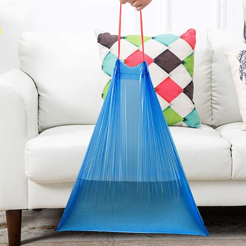 Yarebest 10 Liter Drawstring Bin Liners, Blue Trash Bags, 110