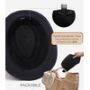 Straw Fedora Sun Hat for Women Men Short Brim Panama