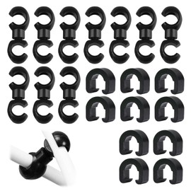 Bike Cable Clasps, 10 Pieces S-Hook Clips, Bike Brake Cable Clips, 10 Pieces Bicycle Cable C-Clips for Brake Lines MTB Bike Road Bicycle (Black)