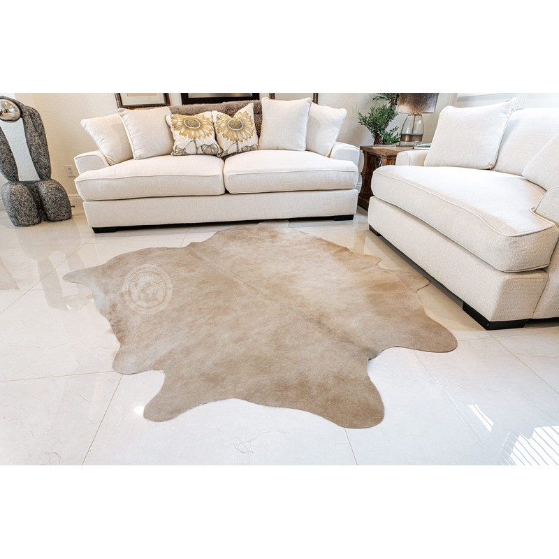 Sunshine Cowhides 100% Genuine Exotic Beige Cowhide Rug - Modern