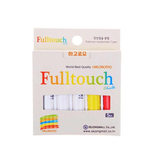Hagoromo Fulltouch 3-Color Mix Chalk (Small Package) 1Box (5pcs) White, Red, Yellow