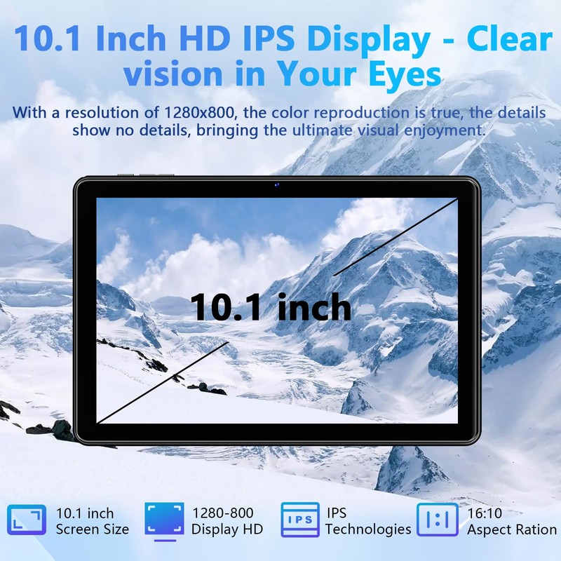Aobante 10 Inch Tablet, Android 15 Tablets with 18GB RAM+128GB