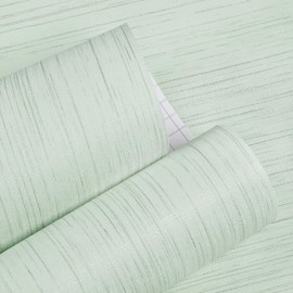 Grasscloth Peel and Stick Wallpaper Light Green Modern Fabric Grass Cloth Wall Paper 15.75"x78" Cream Green Contact Paper for Countertops Renter Friendly Wallpapers Cabinets Bedroom Walls