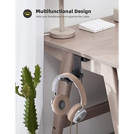 Lamicall Soporte para Audífonos, Soporte para Auriculares Gamer, Base Audífonos Ajustable Giratoria : Headphone Gancho Porta Auriculares Escritorio, Headset Stand, Esquina Escritorio o Mesa - Negro