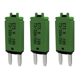 Mini ATM Manual Reset 30 Amp Circuit Breaker Fuse for Automotive Marine RV Car Truck Audio Battery Protection (T3) Manual Reset (30A, 3 Pack)