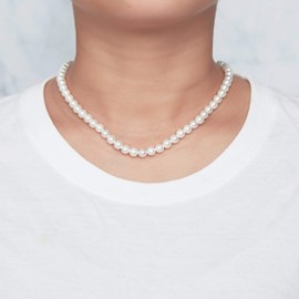 Philip Jones White Pearl Strand Choker Necklace