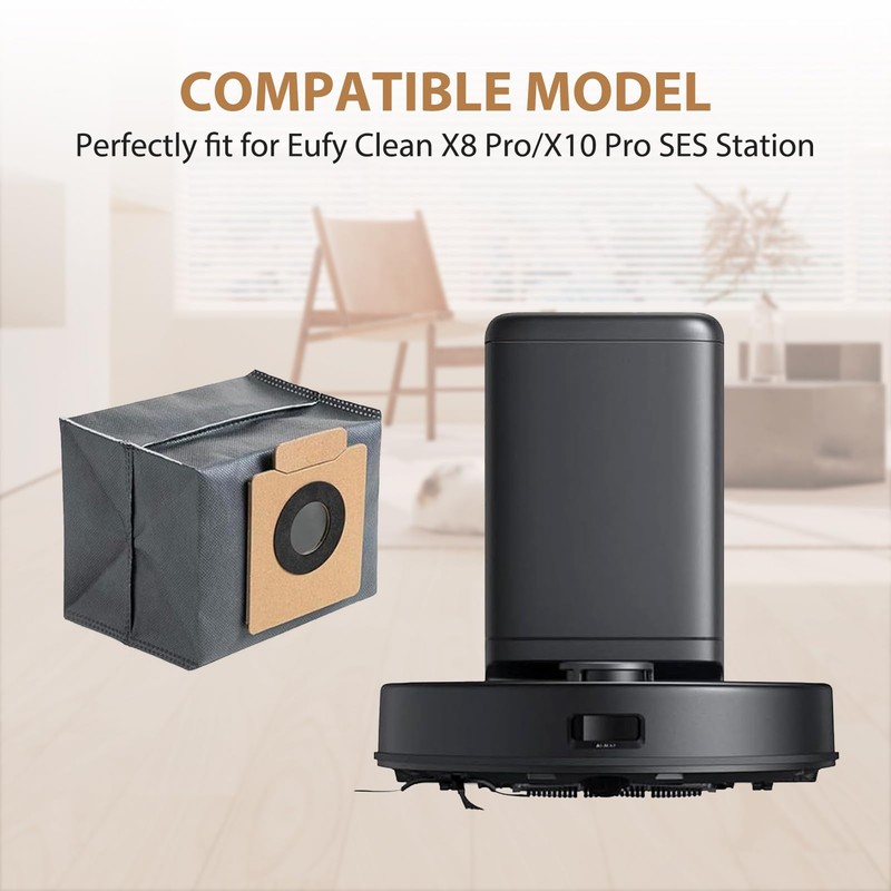12 Pcs Vacuum Bag Set for Eufy Clean X8 Pro/X10