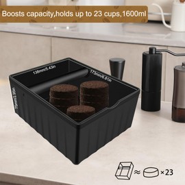 Knock Container for Portafilter ABS Knock Box Espresso Accessories Coffee Grounds Tee Container (Medium)