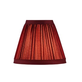 Aspen Creative 33124-2 Small Pleated Empire Shape Chandelier Clip-On Lamp Shade, Burgundy, 3" Top x 6" Bottom x 5" Slant, 2 Pack