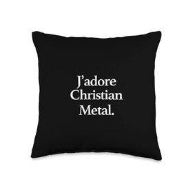 J'adore Music J'Adore (I Love) Christian Metal, Funny Minimalist Throw Pillow, 16x16, Multicolor