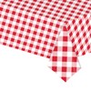 2pcs Red White Checkered Table Cloth Party, 137*274cm Plastic Table