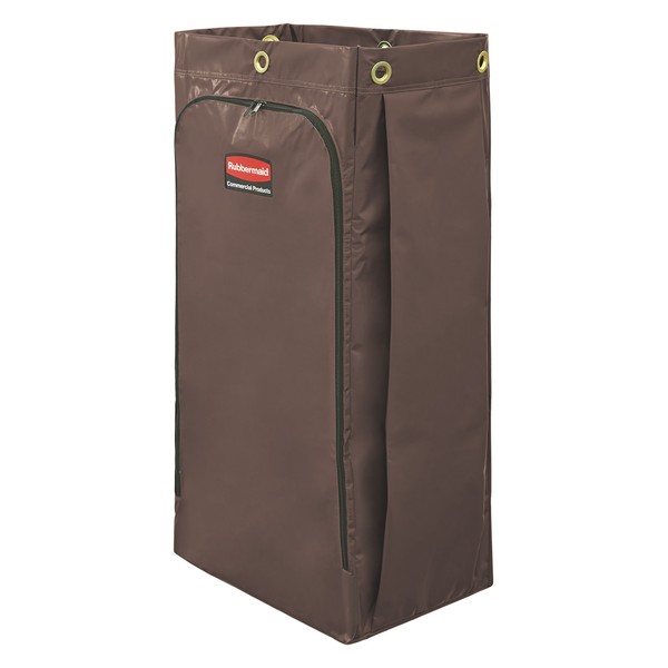 Rubbermaid Commercial High Capacity Cleaning Cart Bag, 34 Gallon, Brown, 1966885