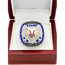 Discount Sports Rings HOME PLATE FINALIST RING — SILVER BODY, BLUE STONE — Premium Softball Baseball Ring/Player/Team Awards/Tournament Ring 1-5