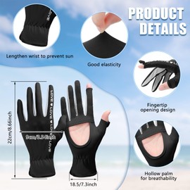 Hercicy 2 Pairs Sun Gloves for Women UV Protection Summer Driving Gloves Full Finger Touchscreen Non Slip Gloves(Beige, Black)
