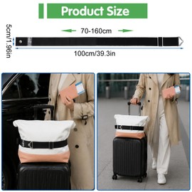 Sibba 2-in-1 Luggage Straps Travel Belt for Luggage Straps Over Handle for Add a Bag Adjustable Travel Suitcase Belt Secure Lock Strap to Prevent Bursting Adjustable Suitcase Belts or Carry On Bag