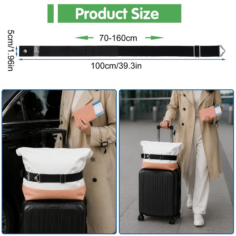 Sibba 2-in-1 Luggage Straps Travel Belt for Luggage Straps Over