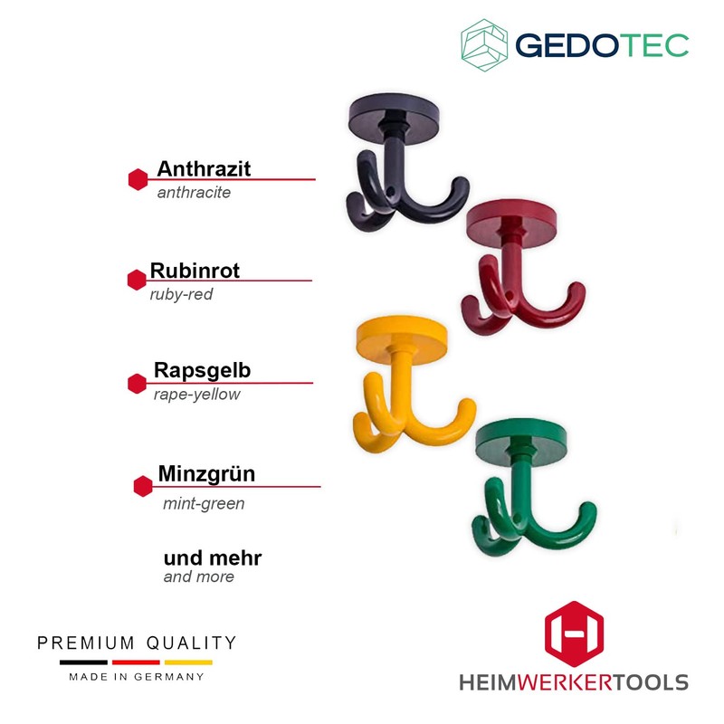 GedoTec Plastic Swivel Hooks, KITA - RAL 7000, Triple Hooks,