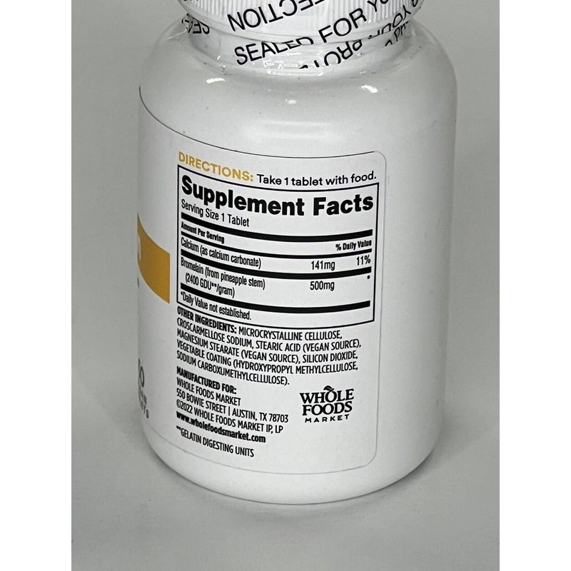 365 Whole Foods Market Bromelain 2400 GDU Per Gram -