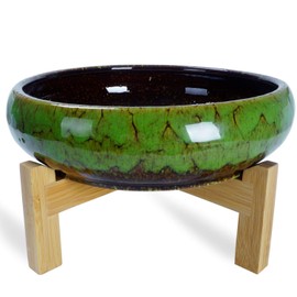 ARTKETTY Large Succulent Pots with Drainage 10 inch Succulent Planters with Planting Tools Set & 2.2lb Mix Pebbles - Ceramic Bonsai Pot for Indoor Succulent Plants Cactus Flower Planter