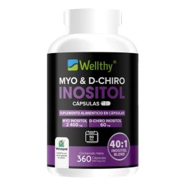 Myo Inositol Y D-chiro Inositol 360 Caps Blend 401 Wellthy Sabor Sin Sabor                                                                            