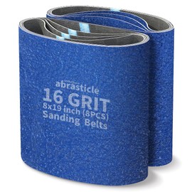 8 Packs 8 x 19 inch 16 Grit Blue Zirconia Cloth Floor Sanding Belts Ideal for Sanding Commercial and Residential Flooring