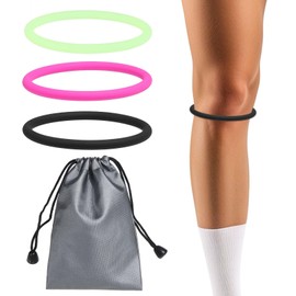 YELARXI Patella Band Knee Band, Patellar Tendon Support Strap with Storage Bag Fit for Knee Pain Ease Basketball Running Hiking Soccer Sports - (3 Set, Black/Fluorescent Green/Red)