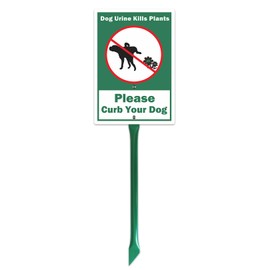 ZKflager Dog Urine Kills Plants Please Curb Your Dog Signs For Yard Lawn Puppy Signs Garden Outside Decor 11"x8" Rustproof 48 mil Aluminum With Metal Stake 17.5"