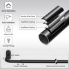 JRZOO Wrap Around Curtain Rods Black, Blackout Heavy Duty Curtain