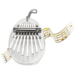 SonicoTech Mini Kalimba Mini Thumb Piano 8 Keys Finger Piano Marimbas Hand Piano Cute Kalimba with Lanyard Keychain Special Lovely Gifts (Crystal Palm) Visit Store for Bundle Sales