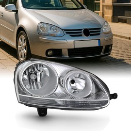 AKKON - For 06-09 VW GTI Rabbit Jetta R32 MK5 Chrome Housing Factory Style Headlight Lamps Assembly L+R