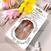 Press on Nails Short Almond Artificial Acrylic French Blush 3D
