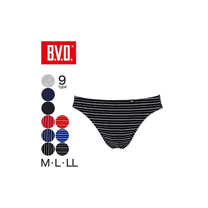 BVD BIKINI GR182ATS Men's Briefs, Cotton Blend, Bear Sheeting, Black
