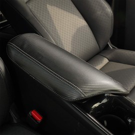 BeHave Autos Car Armrest Cover,Armrest Box Cover fit for Toyota CHR 2017 2018 2019 2020 2021 2022 2023 Accessories Central Console Armrest Box,Carbon Fiber Pattern with Black Stitches