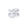 PAVOI Rhodium Plated Chunky Interlock Statement Ring for Women |