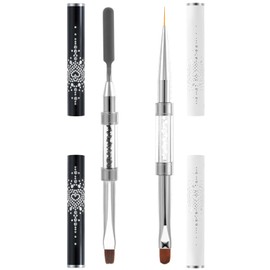 Pack of 2 Gel Brushes for Nails, Brush for Gel Nails, Dual-Ended with Fine Tip, Professional Nail Design Tools for Precise Lines and Decorations, Ideal for DIY Nail Art