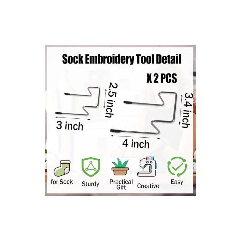 Sock Embroidery Tool Hoop for Machine - 2pcs Easy Sock