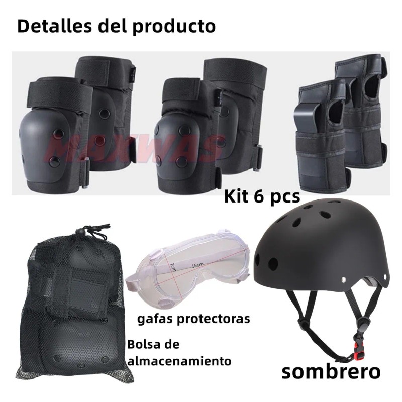 Coderas Rodilleras Protección Casco Patinaje Para Niño,kit 8