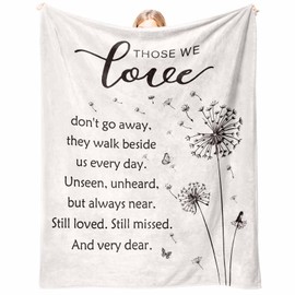 Bereavement Sympathy Memorial Gifts, 50x60in Flannel Remembrance Blanket, Grief Condolences Sorry for Your Loss for Mum Dad Grandma Grandad Freinds - Those We Love Don't Go Away