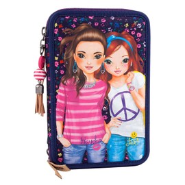 TOPModel 8708 – 3 Pocket Pencil Case Multi-Coloured