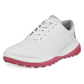 ECCO Women's LT1 Hybrid Waterproof Golf Shoe, White/Bubblegum, 7-7. 5