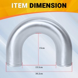 Exhaust Pipe OD 3"/76mm 180 Degree U Shape Bend Elbow Aluminum Pipe Intercooler Piping for Auto Car