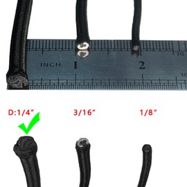 1/4 Inch Elastic Cord - 10 Yards Round Elastic Bungee Cord, Heavy Duty Bungee Shock Cord, Elastic Polyester Cords for Camping, Tents, Cargo, Awning Kayak Stretch String Rope, Marine Grade, Hammock