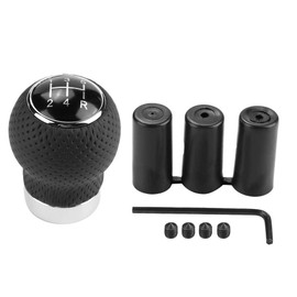 Gear Shift Knob, 5 Speed Gear Shift Knob + Gaiter Boot For Univers for 3 Gaskets (8mm, 10mm, 12mm) ABS Plastic Gear Shift Knob Head