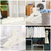 HAKDAY Hanger Stacker Holder Stand, White Plastic Hangers Rack Storage