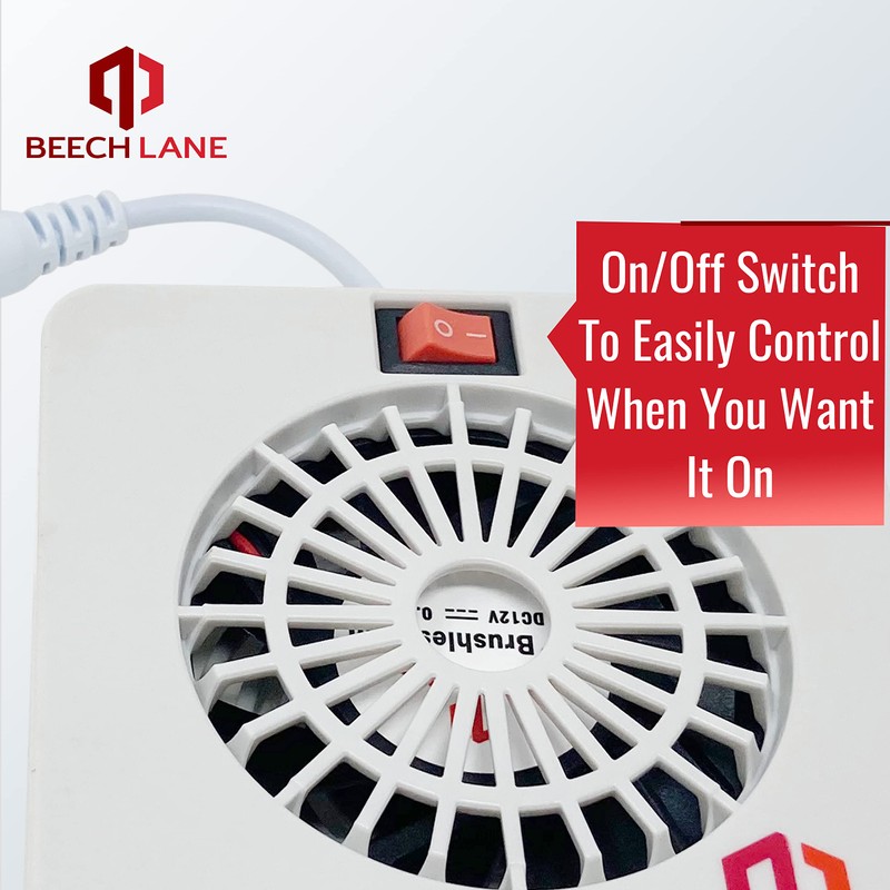 Beech Lane 12V RV Fridge Fan, Wired Connection Provides Constant