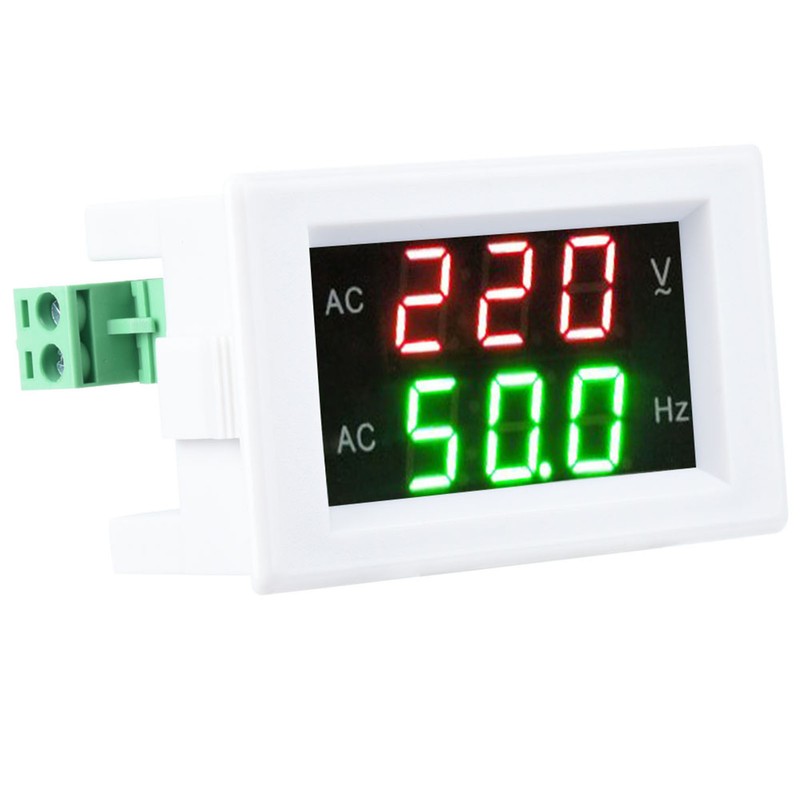 Generator Dual Display LED Digital AC Voltmeter Frequency Meter Testing